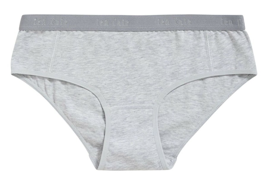 Meisjes Ten Cate Hipsters | Ten Cate Meisjes Organic Cotton Stretch 2-Pack Hipster Light Grey Melee 955