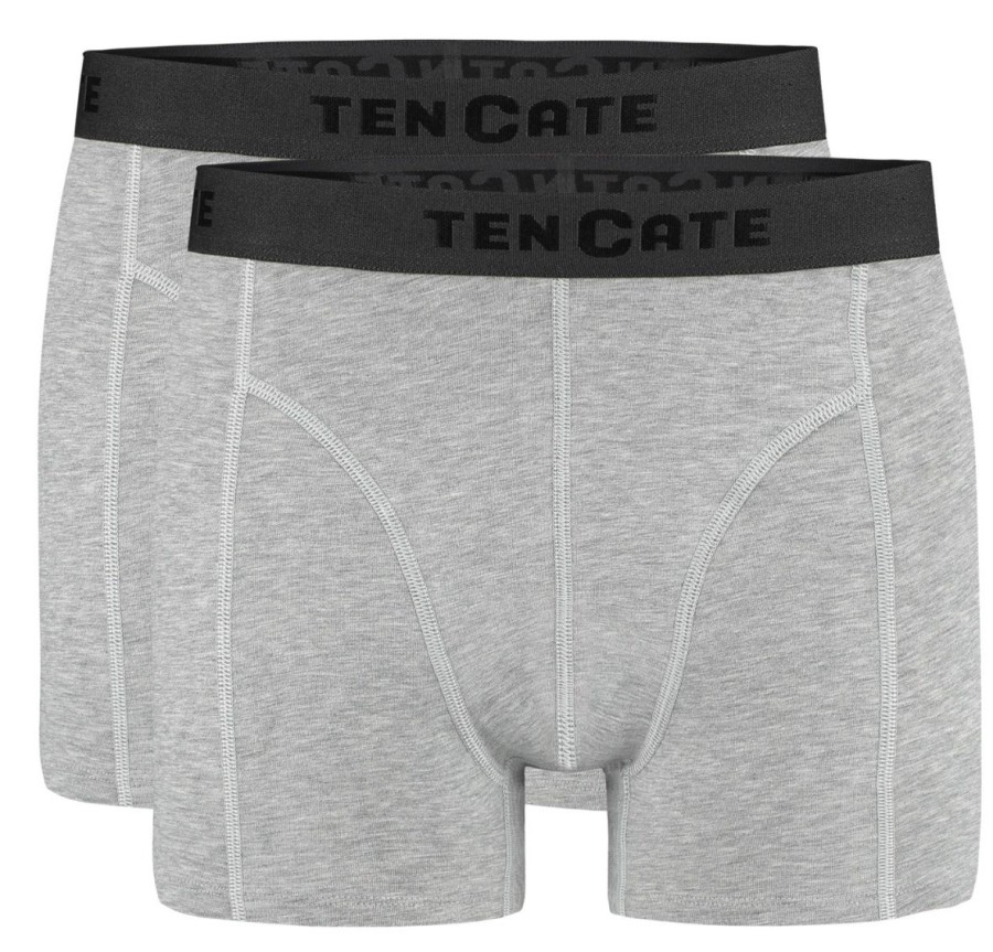 Heren Ten Cate Boxershorts | Ten Cate Heren Basics 2-Pack Boxershort Grijs 955