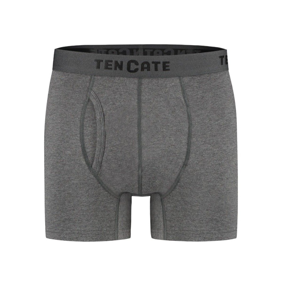 Heren Ten Cate Boxershorts | Ten Cate Heren Basics 2-Pack Boxershort Antraciet 1392