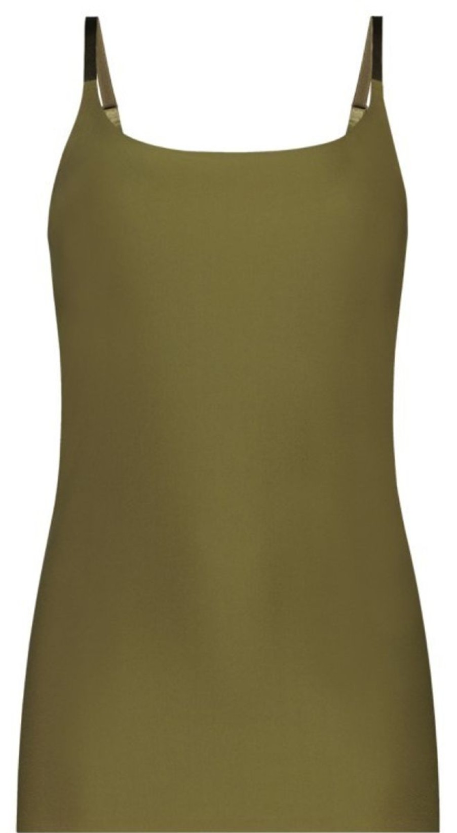 Dames Ten Cate Maxi Slip | Ten Cate Dames Secrets Spaghetti Top Olive Green 1605