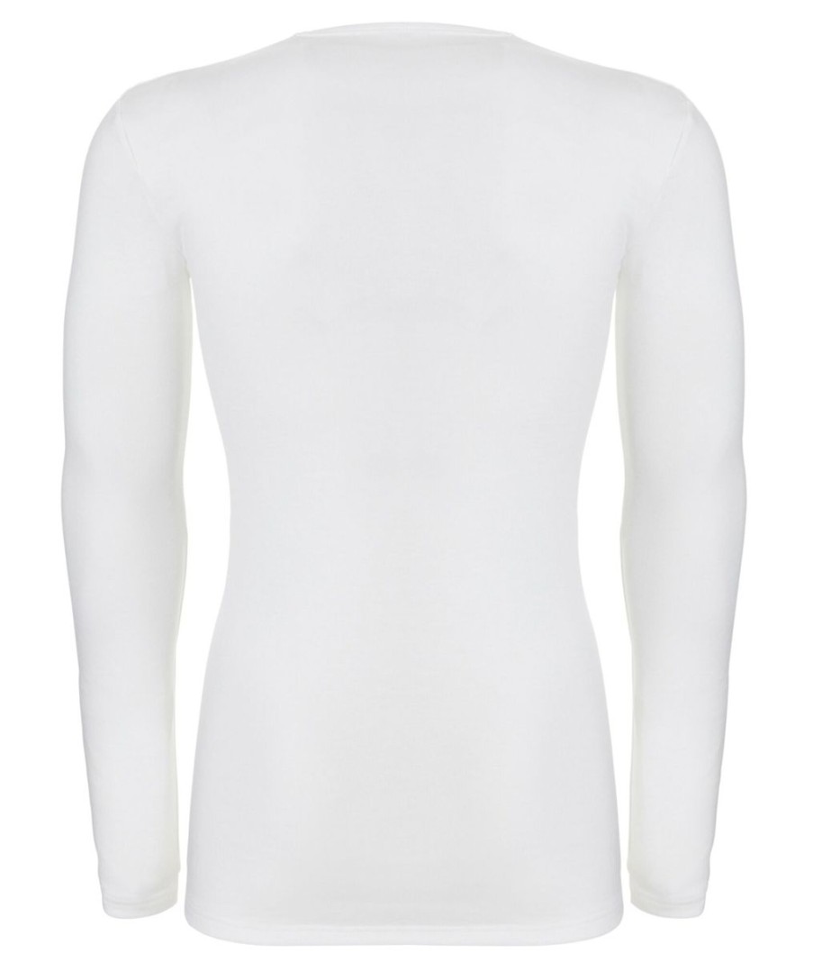 Heren Ten Cate Shirt Met Lange Mouwen | Ten Cate Heren Thermo V-Neck Longsleeve Snow White 015