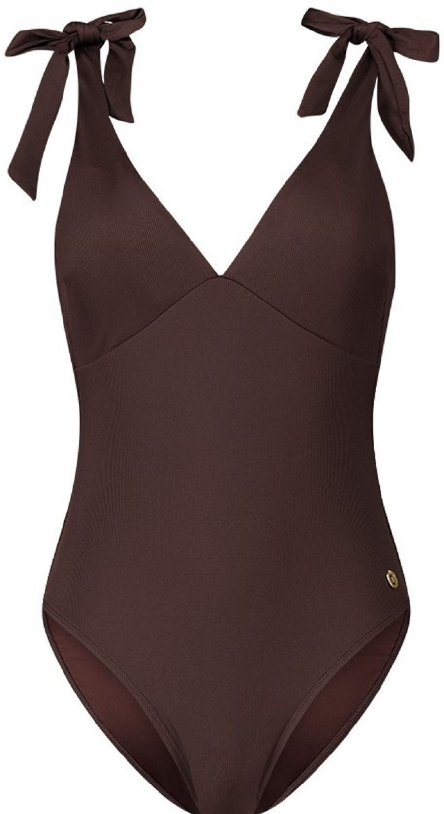 Dames Ten Cate Badpakken | Ten Cate Beach Dames Badpak Chocolate Rib 2368