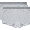 Meisjes Ten Cate Boxer | Ten Cate Meisjes Organic Cotton Stretch 2-Pack Short Light Grey Melee 955