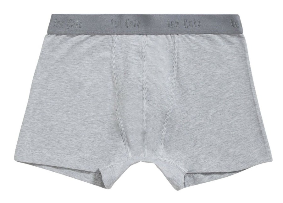 Jongens Ten Cate Boxer | Ten Cate Jongens Organic Cotton Stretch 2-Pack Shorts Light Grey Melee 955