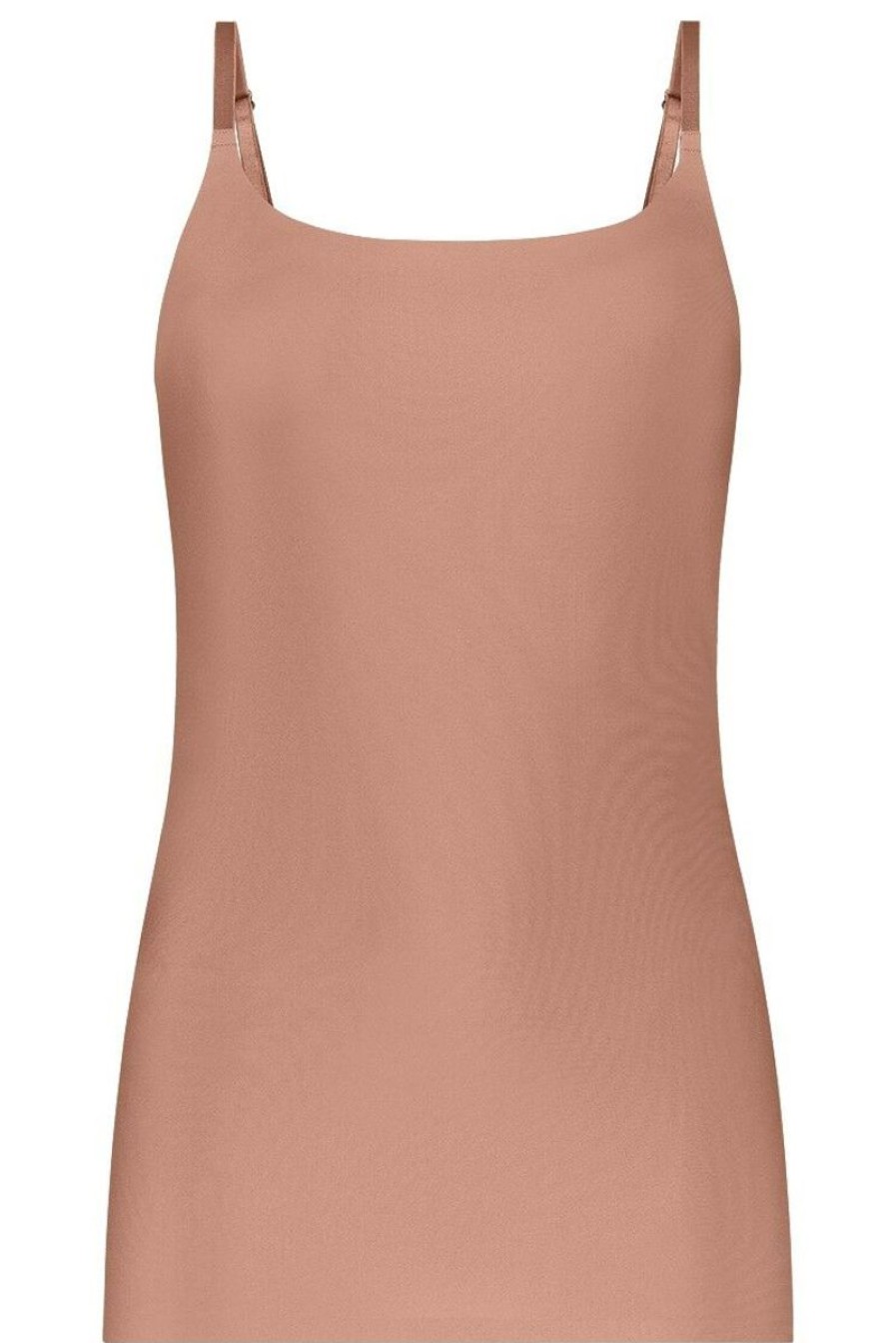 Dames Ten Cate Hemd Met Smalle Bandjes | Ten Cate Dames Secrets Spaghetti Top Pink Nut 1533