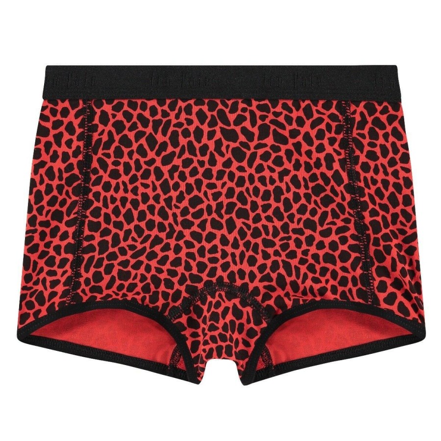 Meisjes Ten Cate Boxer | Ten Cate Meisjes Organic Cotton Stretch 4-Pack Short Red Zebra Pack 3193