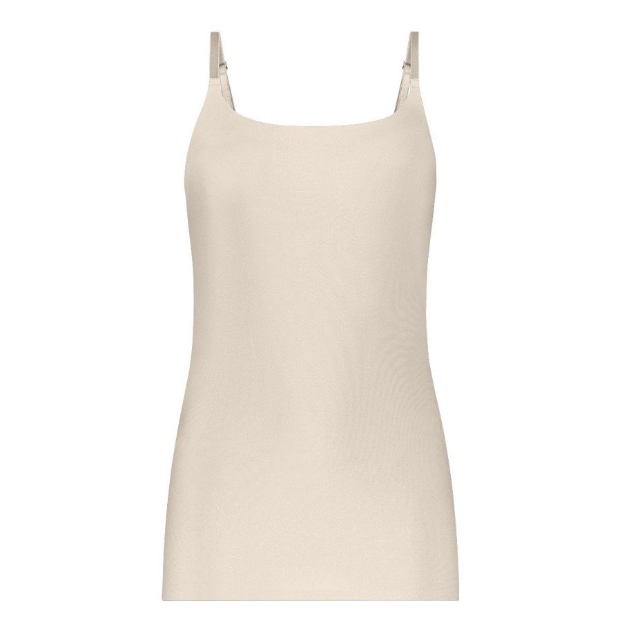 Dames Ten Cate Hemd Met Smalle Bandjes | Ten Cate Dames Secrets Spaghetti Top Almond 1552