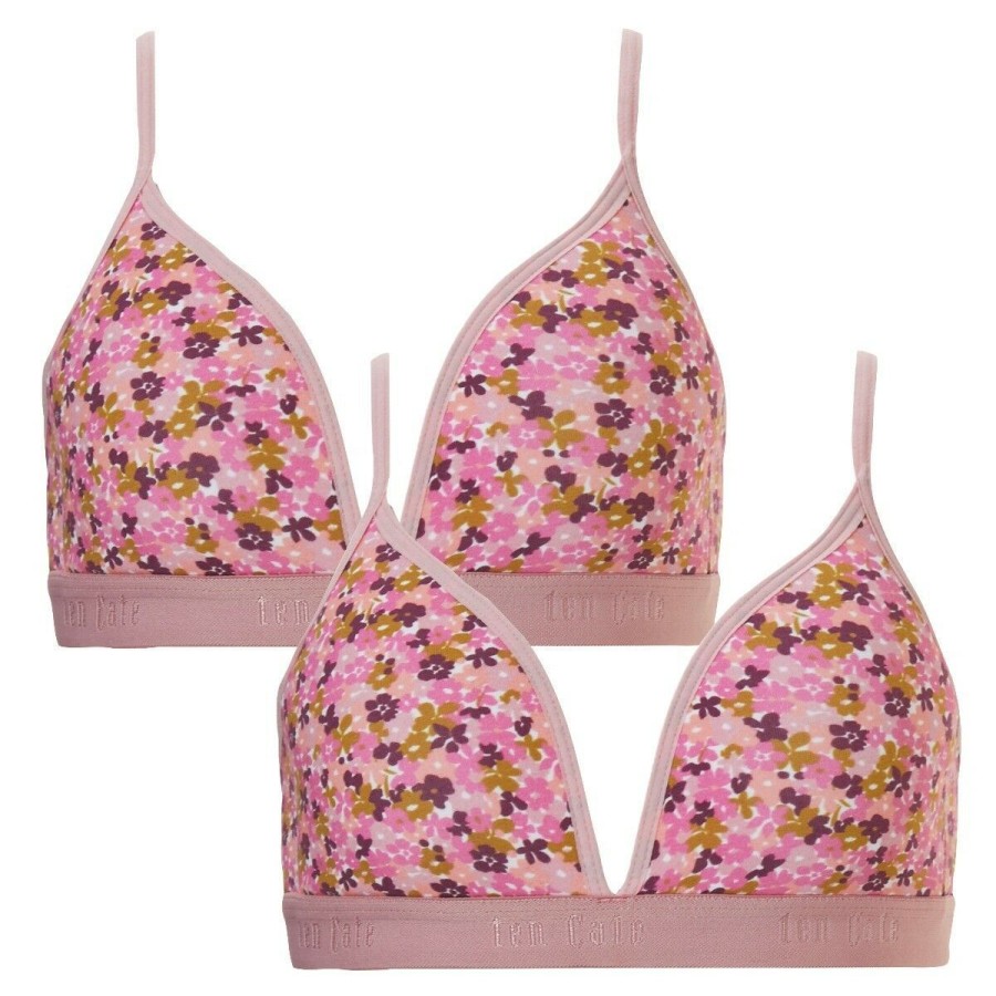 Meisjes Ten Cate Tiener Bh | Ten Cate Meisjes Cotton Stretch 2-Pack Bh Flower Flower