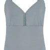 Dames Ten Cate Hemd Met Smalle Bandjes | Ten Cate Dames Secrets Special Top V-Lace Dove Blue 1593