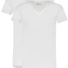 Heren Ten Cate Shirt Met Korte Mouwen | Ten Cate Heren Basics 2-Pack V-Neck Wit 001