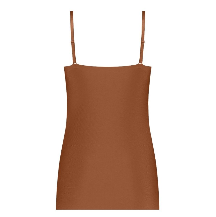 Dames Ten Cate Hemd Met Smalle Bandjes | Ten Cate Dames Secrets Spaghetti Top Pecan 1553