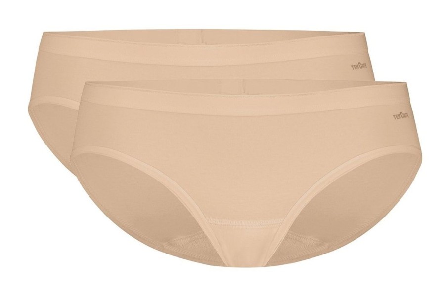 Dames Ten Cate Bikini Slip | Ten Cate Dames Basics 2-Pack Bikini Beige 029