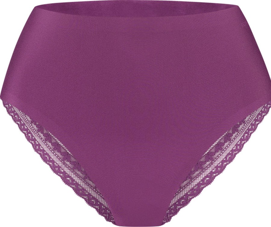 Dames Ten Cate Rio Slip | Ten Cate Dames Secrets High Waist Lace Brazilian Purple 1595