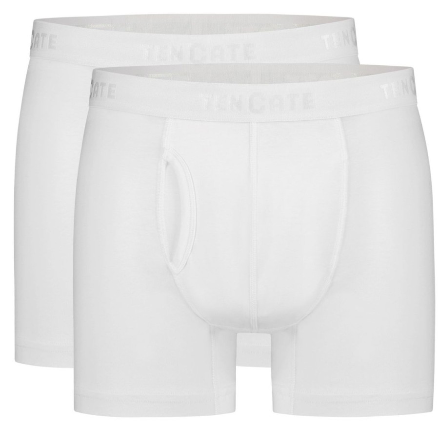 Heren Ten Cate Boxershorts | Ten Cate Heren Basics 2-Pack Boxershort Wit 001