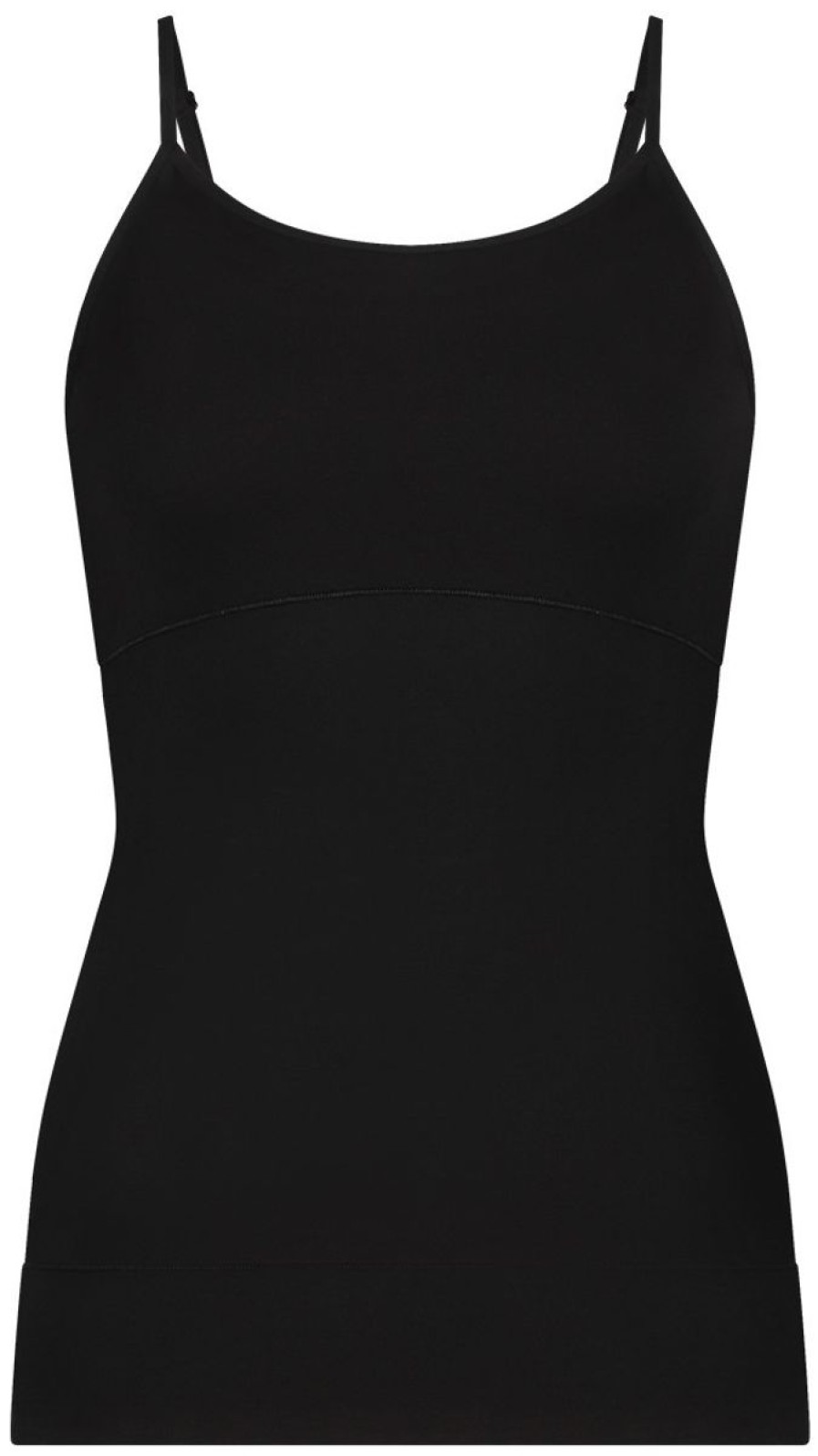 Dames Ten Cate Hemd Met Smalle Bandjes | Ten Cate Dames Basics Shape Spaghetti Top Zwart 090