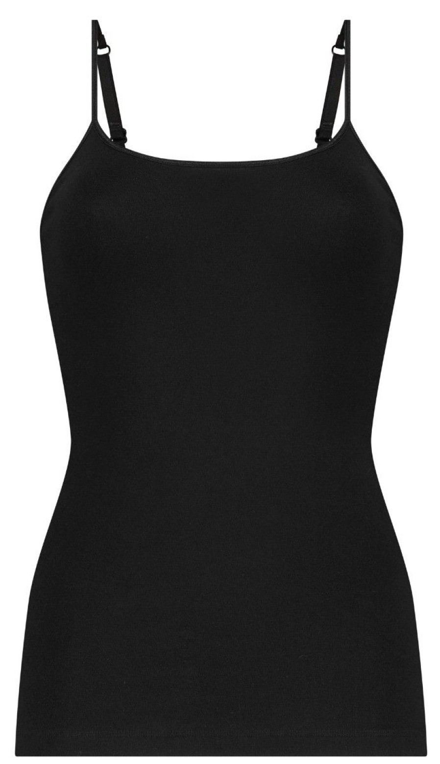 Dames Ten Cate Hemd Met Smalle Bandjes | Ten Cate Dames Basics Spaghetti Top Zwart 090