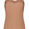 Dames Ten Cate Hemd Met Smalle Bandjes | Ten Cate Dames Secrets Spaghetti Lace Top Hazelnut 1534