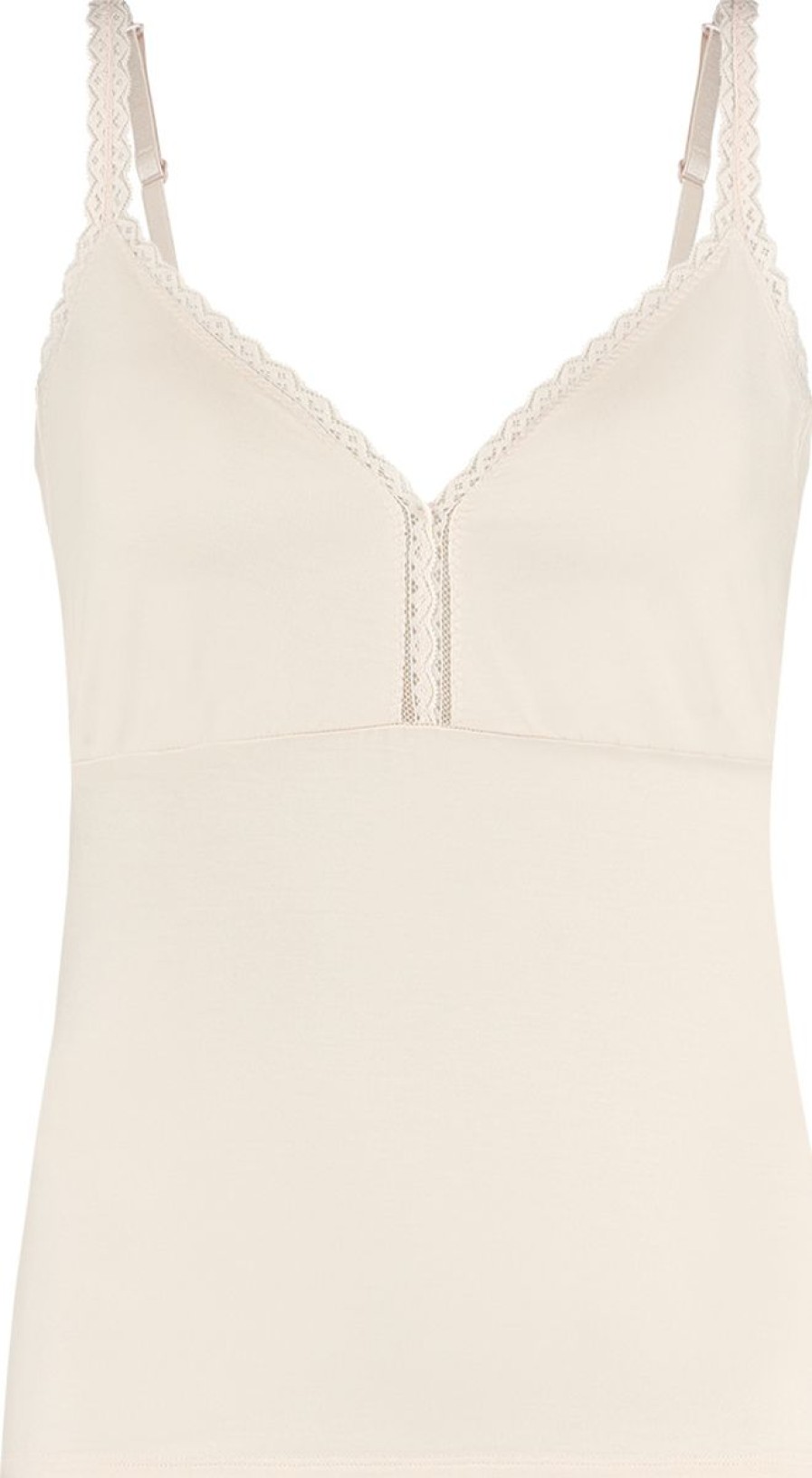 Dames Ten Cate Hemd Met Smalle Bandjes | Ten Cate Dames Secrets Special Top V-Lace Soft Pink 1604