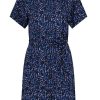 Dames Ten Cate Strandkleding | Tc Wow Dames Shirt Dress Navy Leopard 1472