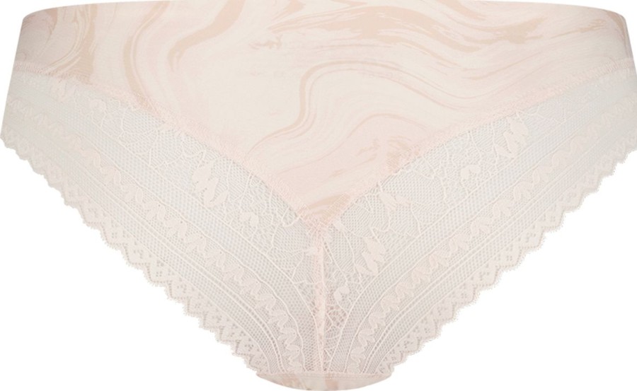 Dames Ten Cate Rio Slip | Ten Cate Dames Secrets Brazlilian Lace Swirle Soft Pink 1596