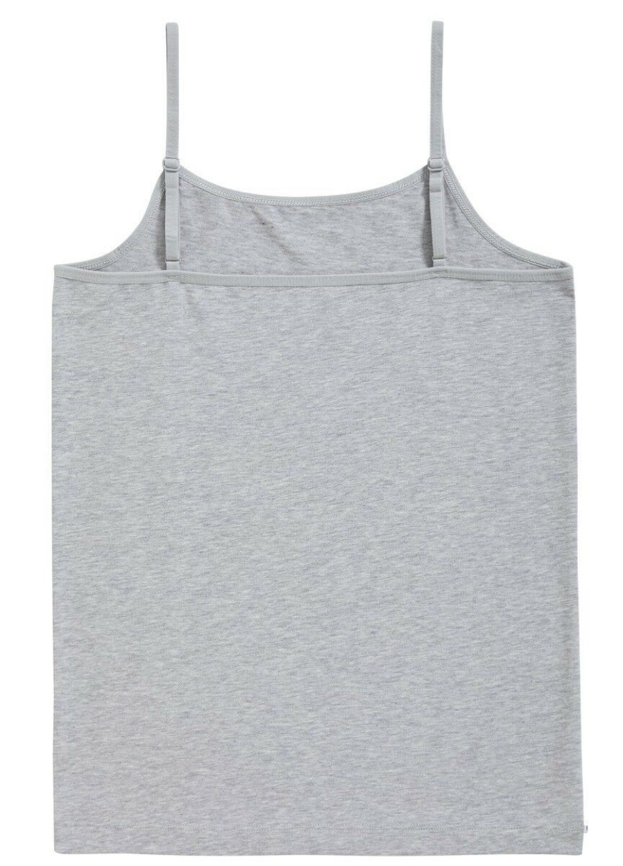 Meisjes Ten Cate Hemd Met Smalle Bandjes | Ten Cate Meisjes Organic Cotton Stretch Spaghetti Top Light Grey Melee 955