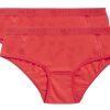 Meisjes Ten Cate Hipsters | Ten Cate Meisjes Organic Cotton Stretch 2-Pack Hipster Rood 3035