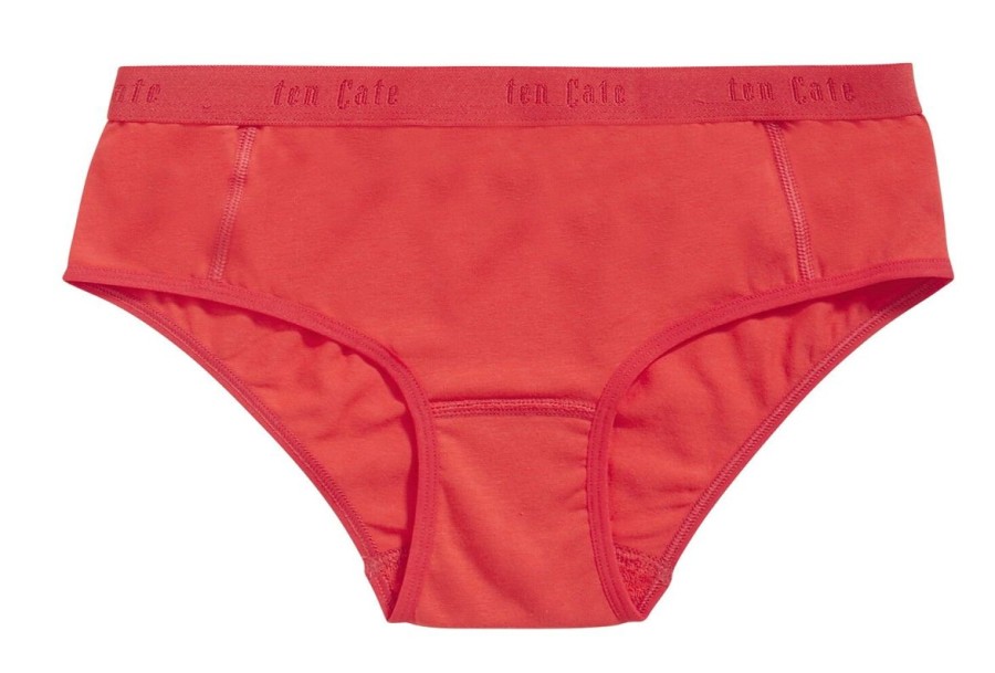 Meisjes Ten Cate Hipsters | Ten Cate Meisjes Organic Cotton Stretch 2-Pack Hipster Rood 3035