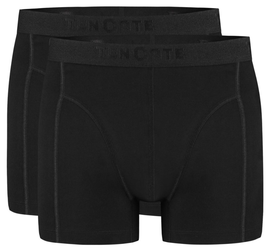 Heren Ten Cate Boxershorts | Ten Cate Heren Basics 2-Pack Boxershort Zwart 090