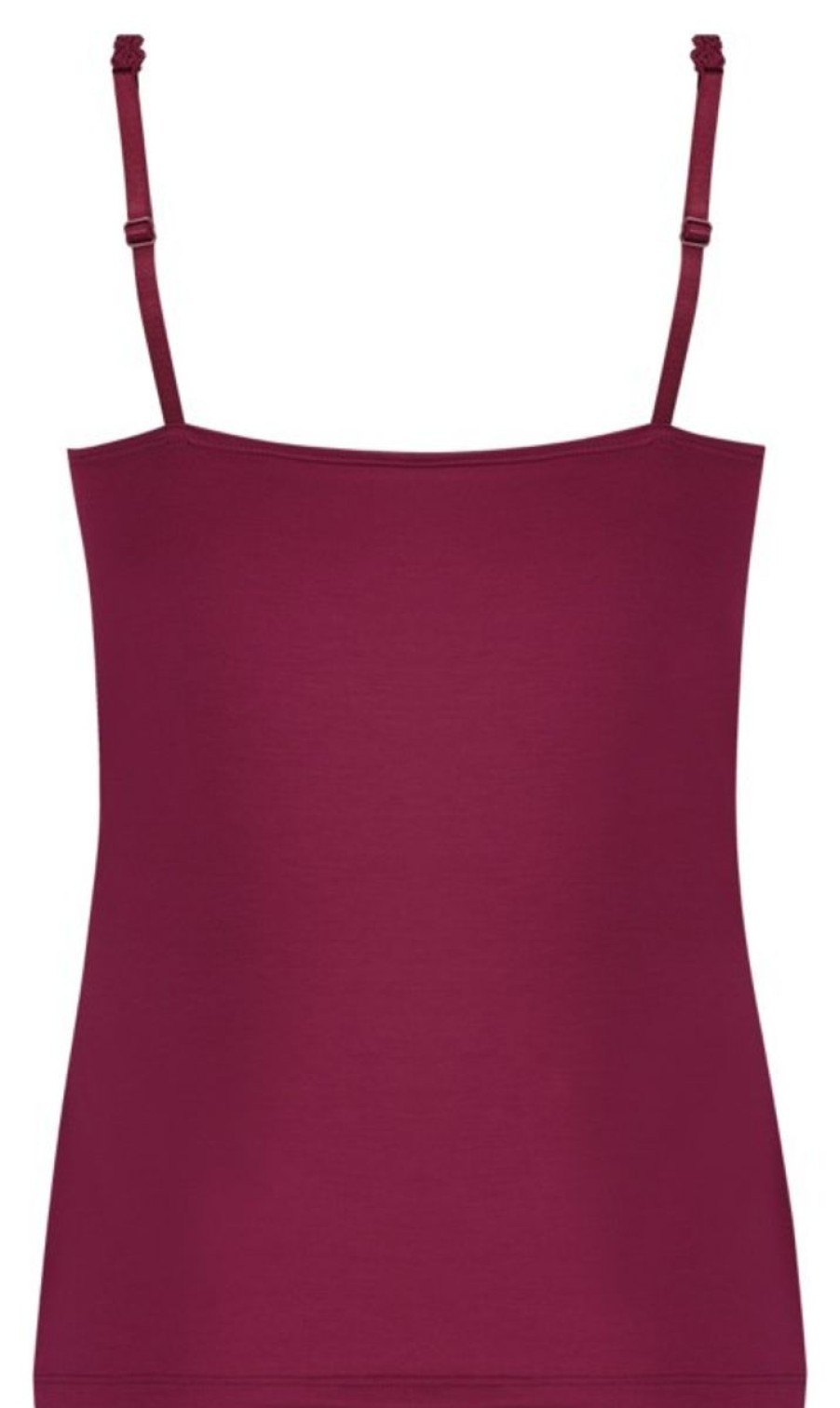 Dames Ten Cate Hemd Met Smalle Bandjes | Ten Cate Dames Secrets Modal Top V-Neck Lace Beet Red 5006