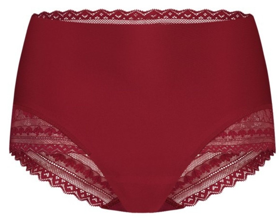 Dames Ten Cate Maxi Slip | Ten Cate Dames Secrets High Waist Lace Beet Red 5006