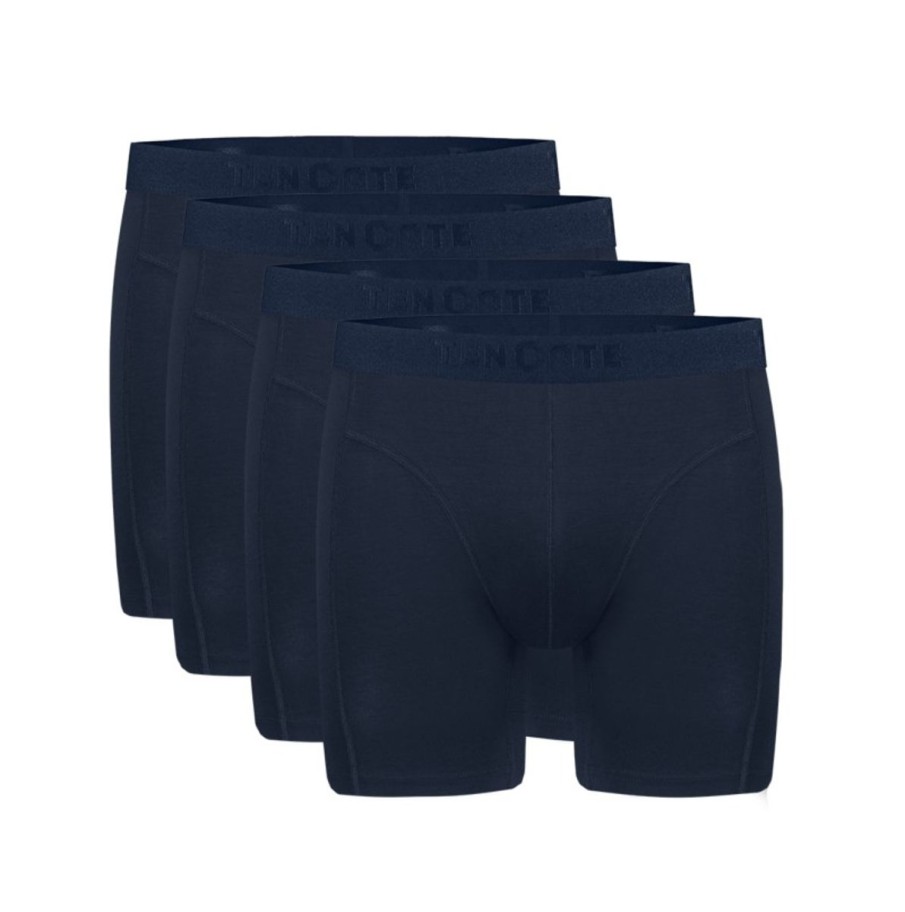 Heren Ten Cate Short Met Lange Pijpjes | Ten Cate Heren Basics Men Long Shorts 4 Pack Navy 159