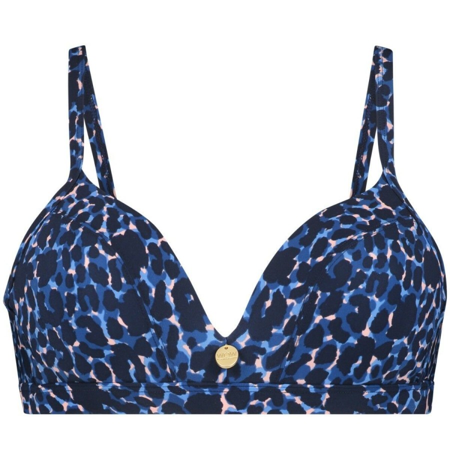 Dames Ten Cate Bikinitops | Tc Wow Dames Bikinitop Navy Leopard 1472