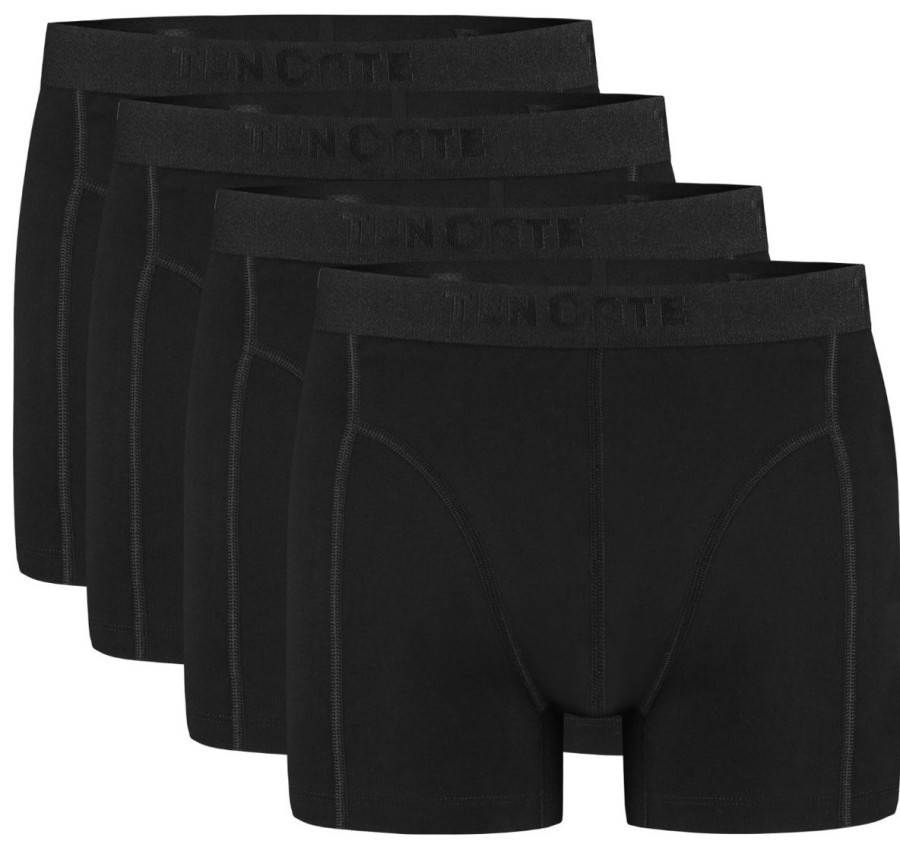 Heren Ten Cate Boxershorts | Ten Cate Heren Basics 4-Pack Boxershort Zwart 090