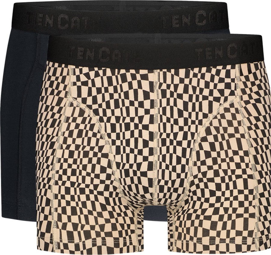 Heren Ten Cate Boxershorts | Ten Cate Heren 2-Pack Basic Short Waves 3222