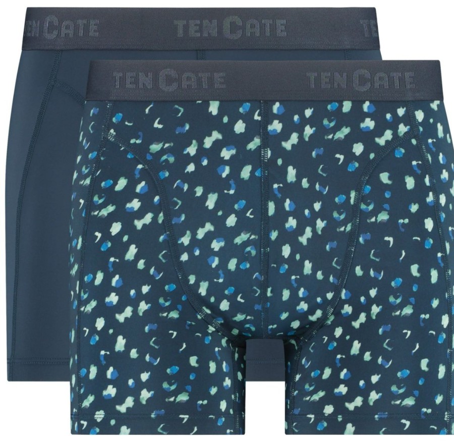 Heren Ten Cate Boxershorts | Ten Cate Heren 2-Pack Microfiber Boxershort Donkerblauw 1497