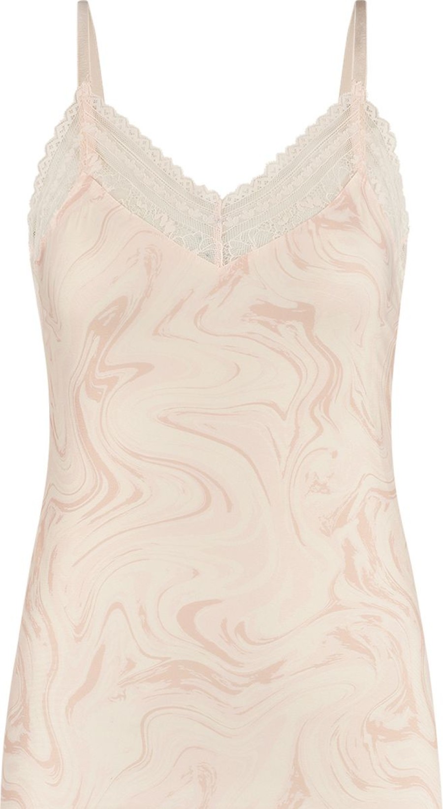 Dames Ten Cate Hemd Met Smalle Bandjes | Ten Cate Dames Secrets Spaghetti Top Lace Swirle Soft Pink 1596