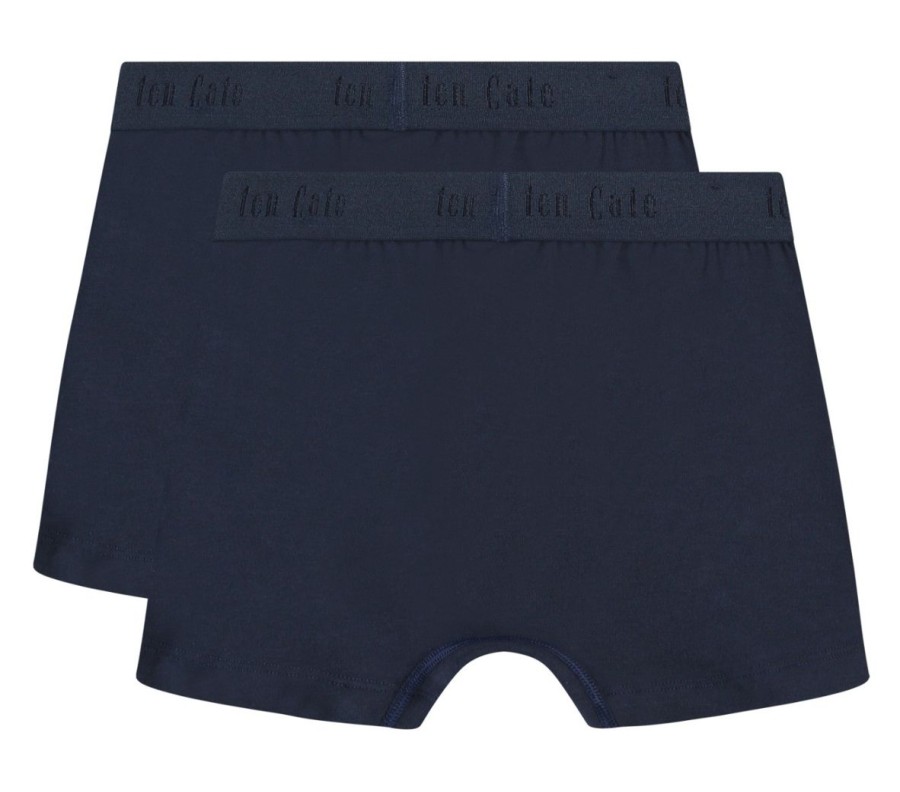 Jongens Ten Cate Boxer | Ten Cate Jongens Organic Cotton Stretch 2-Pack Shorts Donkerblauw 159