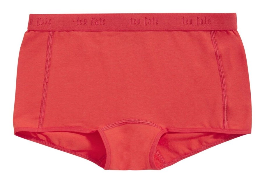 Meisjes Ten Cate Boxer | Ten Cate Meisjes Organic Cotton Stretch 2-Pack Short Rood 3035