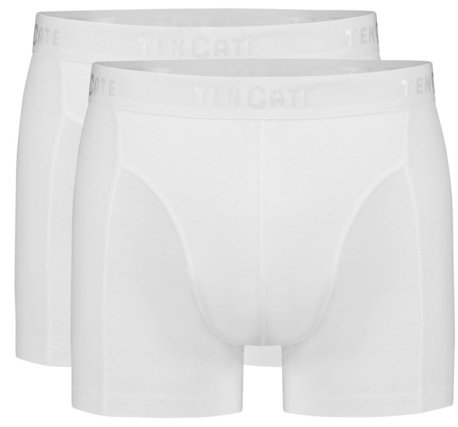 Heren Ten Cate Boxershorts | Ten Cate Heren Basics 2-Pack Boxershort Wit 001