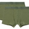 Jongens Ten Cate Boxer | Ten Cate Jongens Organic Cotton Stretch 2-Pack Shorts Army Green 3172