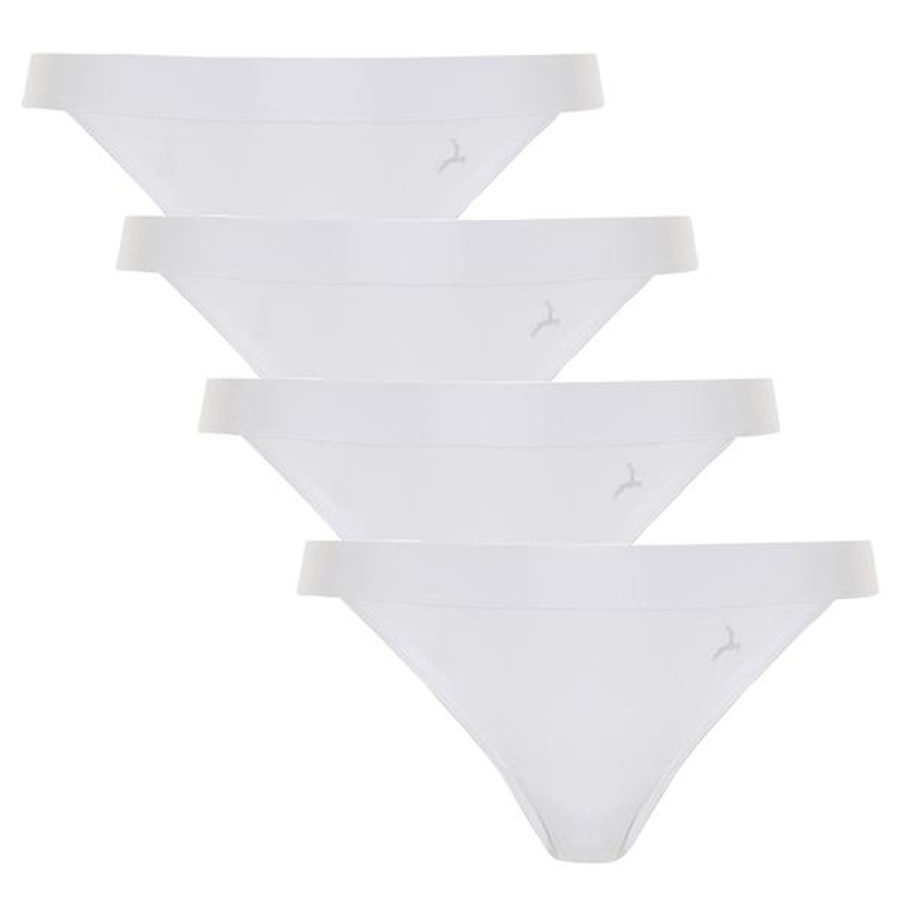 Dames Ten Cate Bikini Slip | Ten Cate Dames Fine 4-Pack Tanga Slip Wit 001