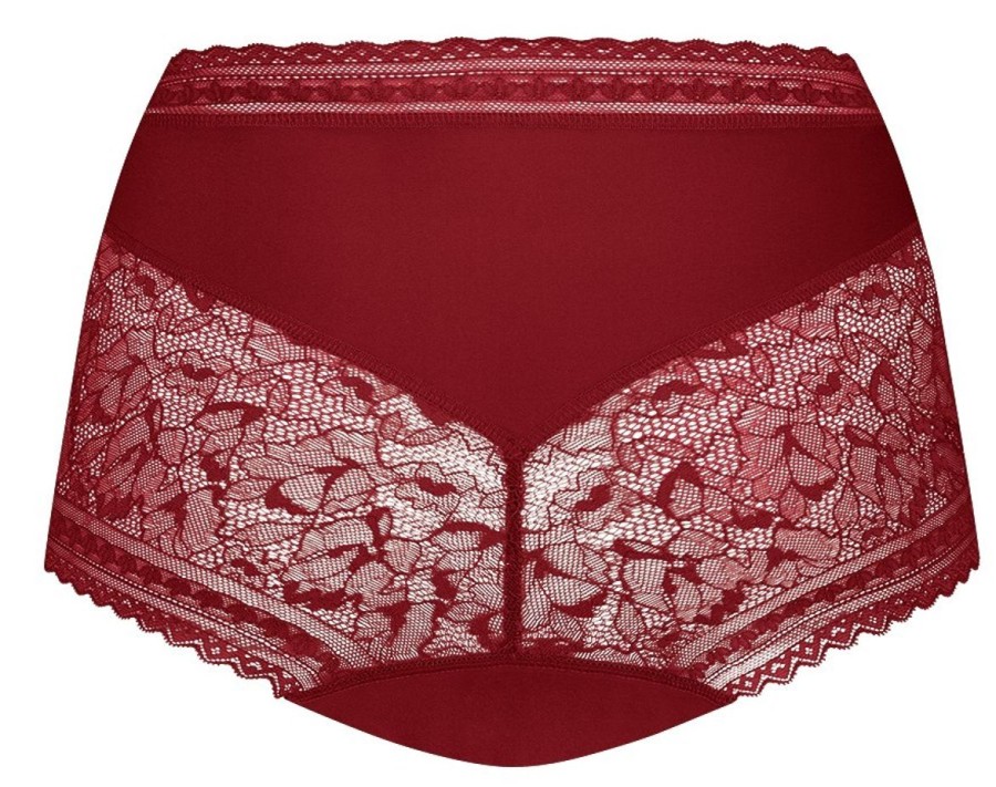 Dames Ten Cate Maxi Slip | Ten Cate Dames Secrets High Waist Lace Beet Red 5006