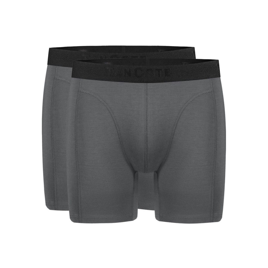 Heren Ten Cate Short Met Lange Pijpjes | Ten Cate Heren Basics Men Long Shorts 2 Pack Grey 1476