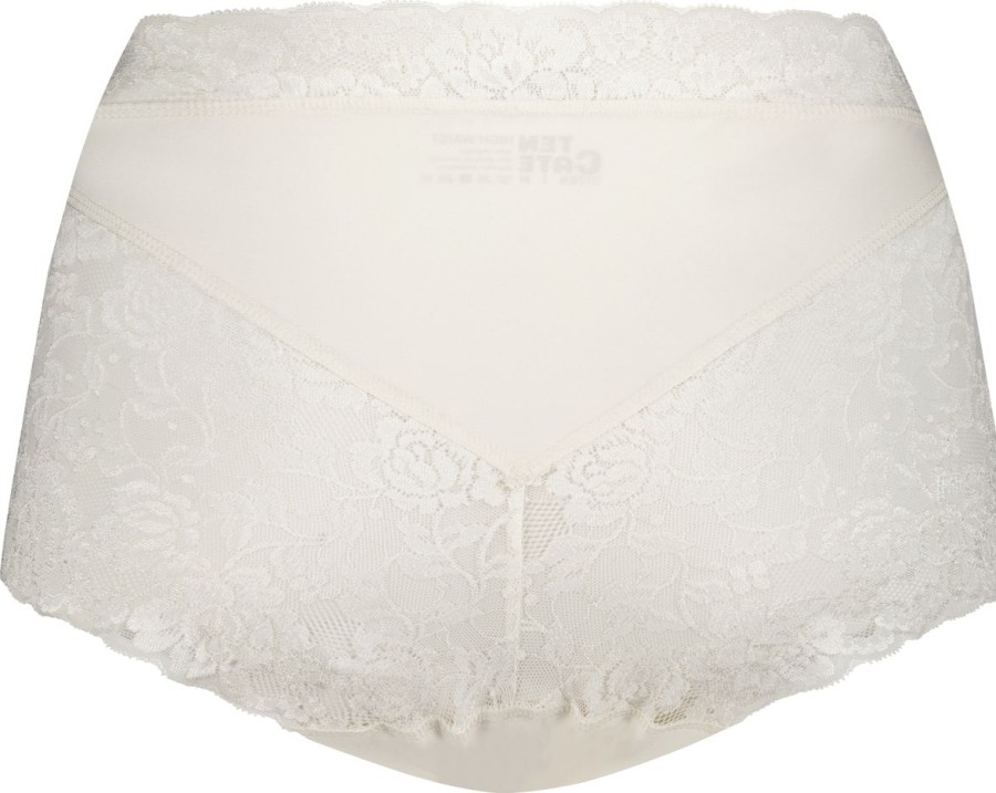 Dames Ten Cate Maxi Slip | Ten Cate Dames Secrets High Waist Brief Lace Off White 1056