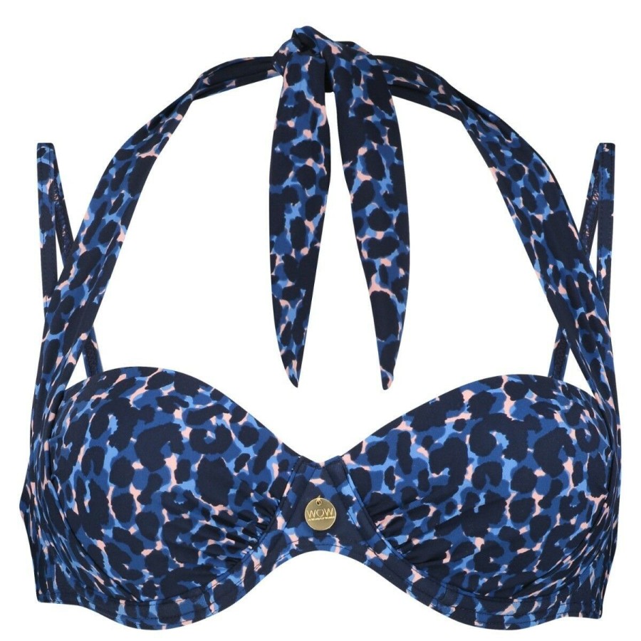 Dames Ten Cate Bikinitops | Tc Wow Dames Bikinitop Navy Leopard 1472