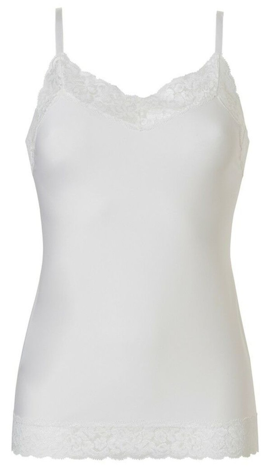 Dames Ten Cate Hemd Met Smalle Bandjes | Ten Cate Dames Secrets Spaghetti Lace Top Off White 1056